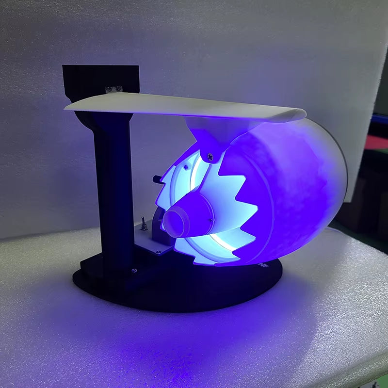 USB Jetfan Desktop Turbofan Engine Fan Blue Light Upgraded Version with Humidifier and Blue Tail Light
