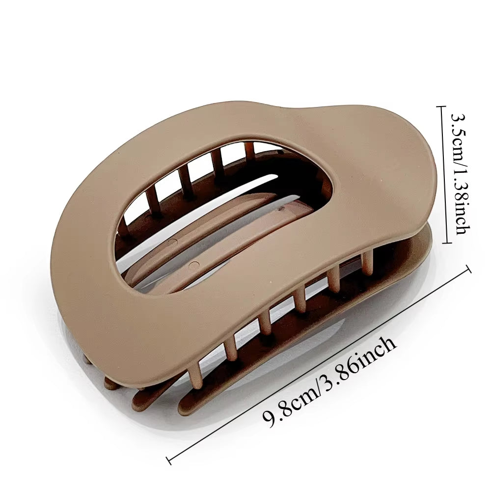 Fashion Oval Hair Claw Clip for Women New Design Leopard Matte Curved Flat Styling Barrettes Acrylic Lying down Hair Accessories