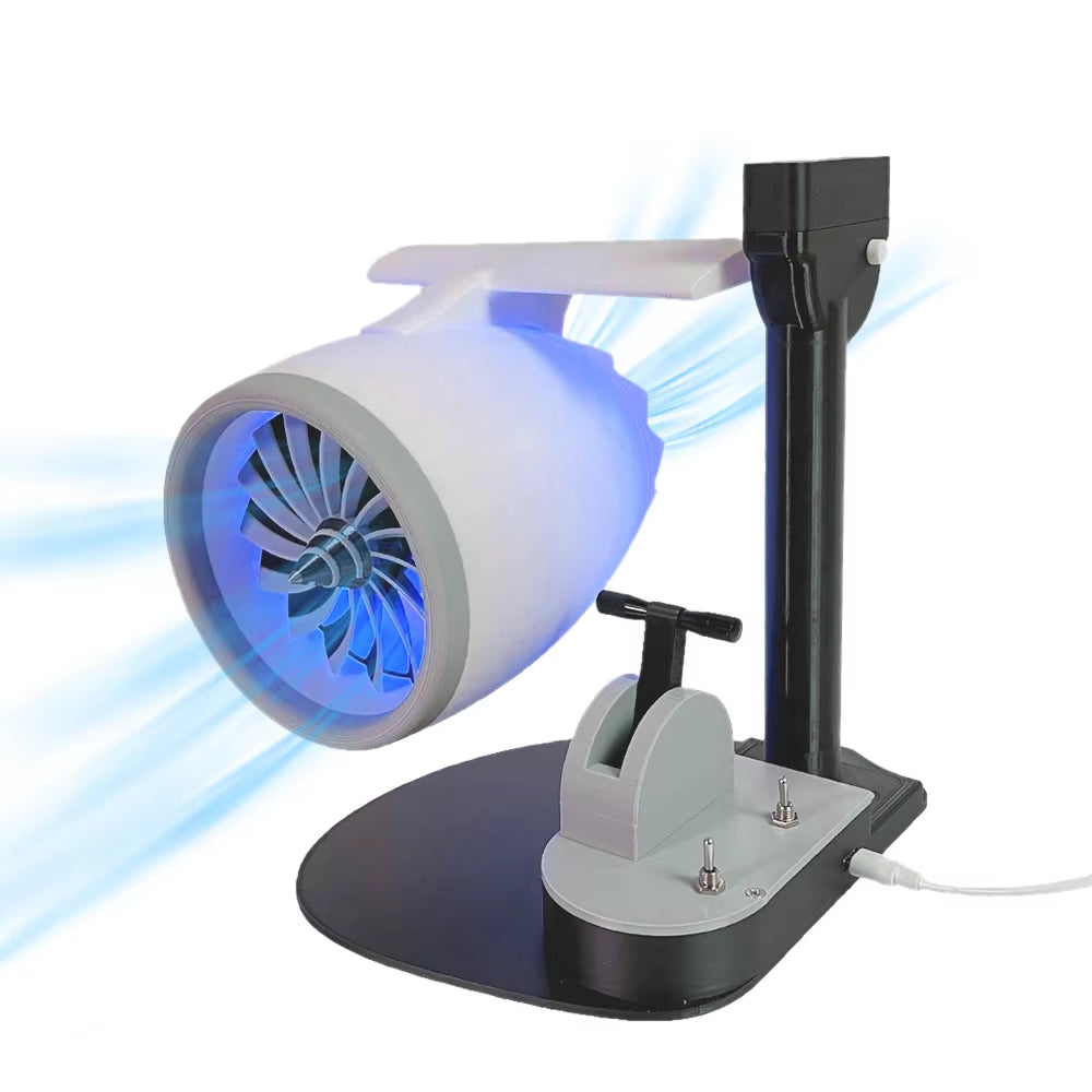 USB Jetfan Desktop Turbofan Engine Fan Blue Light Upgraded Version with Humidifier and Blue Tail Light