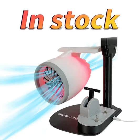 USB Jetfan Desktop Turbofan Engine Fan Blue Light Upgraded Version with Humidifier and Blue Tail Light