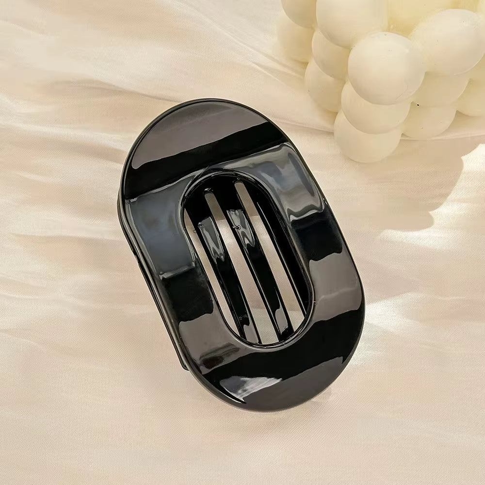 Fashion Oval Hair Claw Clip for Women New Design Leopard Matte Curved Flat Styling Barrettes Acrylic Lying down Hair Accessories