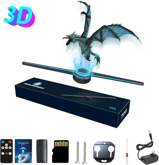 42CM 3D Hologram Fan 3D Holographic Projector Advertising Display Light HD Holographic Projector for Stores Bars Party Xmas