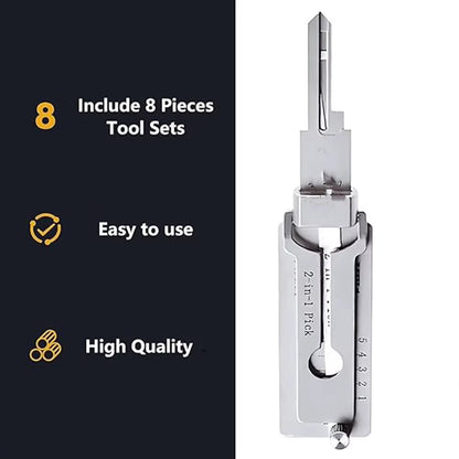 SS001 Key Decoder Hook Tool Pickup Hand Tool Stainless Steel Precision Tool O-Ring Pickup Kit Maintenance Repair Kit ﻿