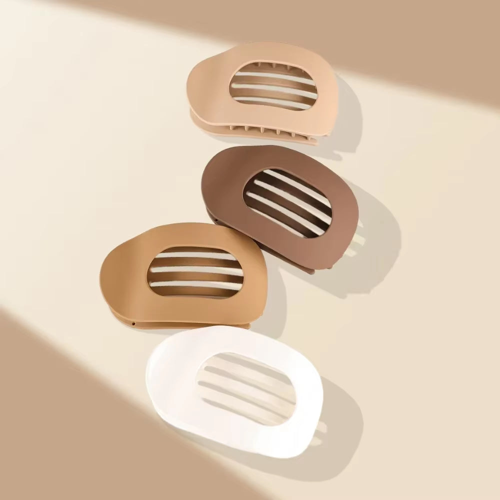 Fashion Oval Hair Claw Clip for Women New Design Leopard Matte Curved Flat Styling Barrettes Acrylic Lying down Hair Accessories