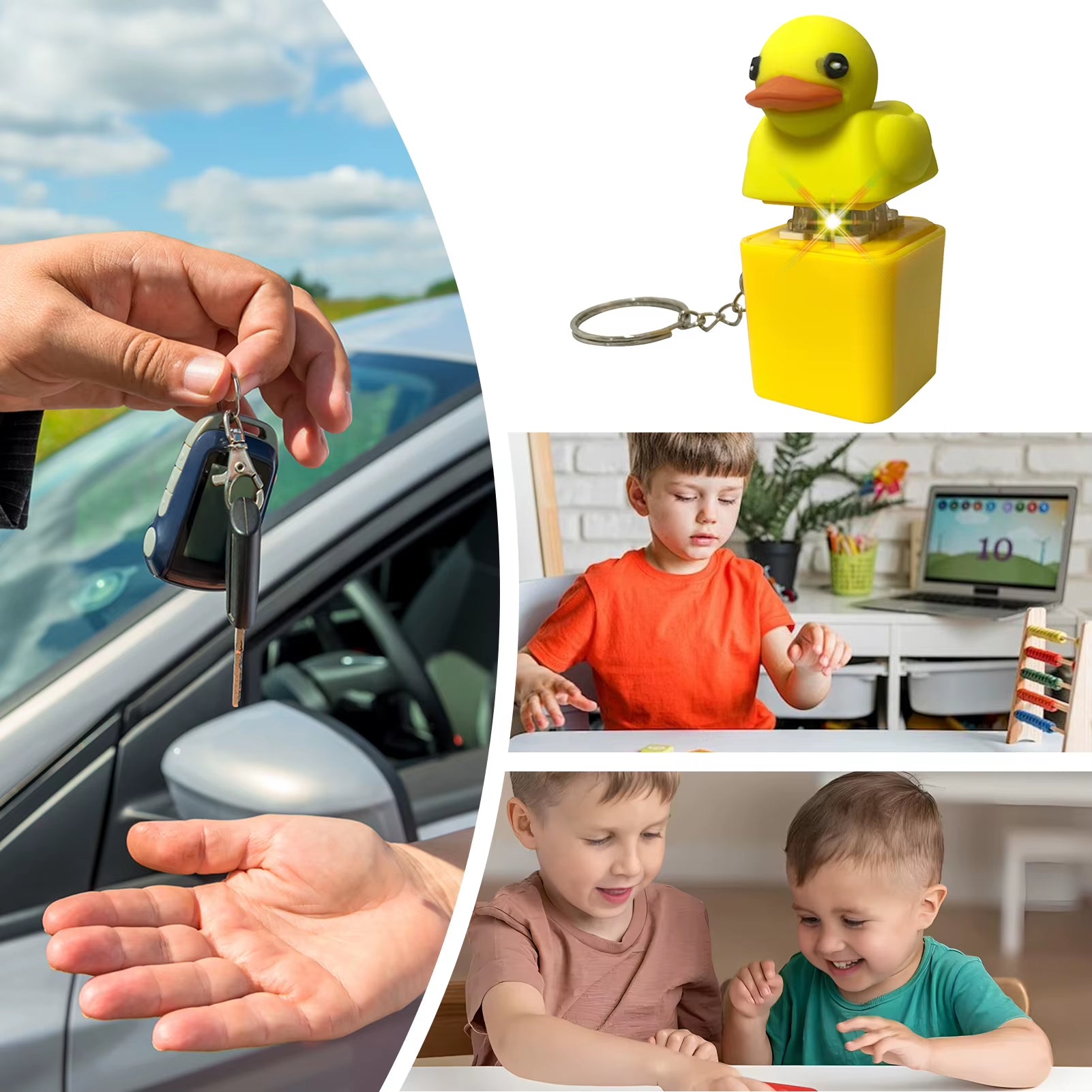 Quacky Duck Keyboard Fidget Toys Keychain Keyboard Decompression Toys Finger Button Clicker Sensory Toys Stress Relief Gifts