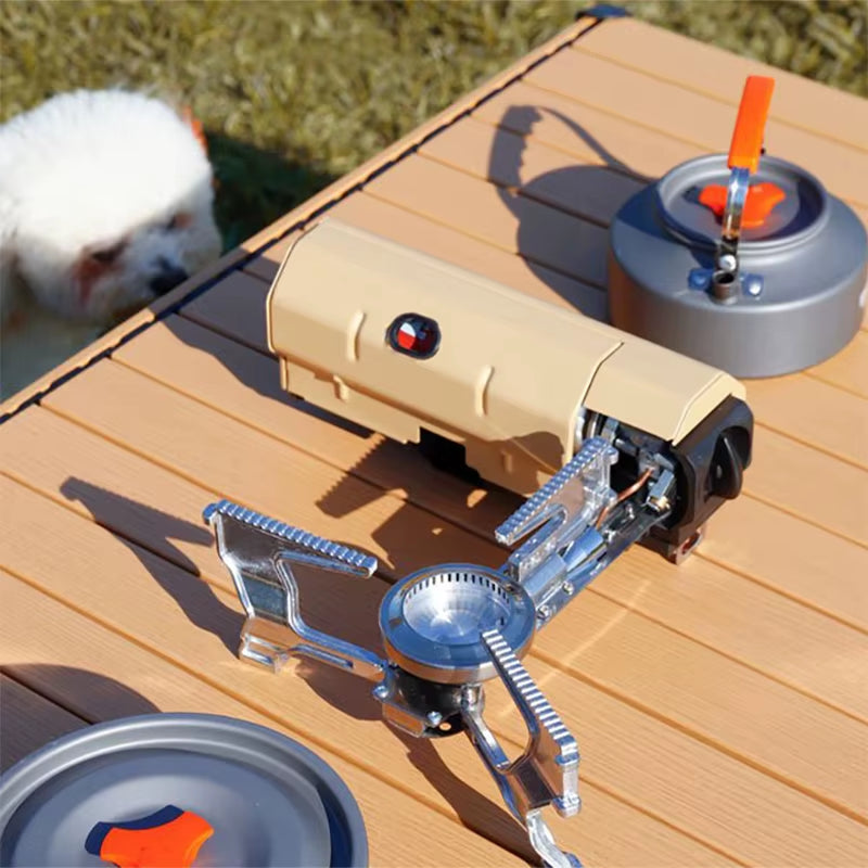 Camping Cassette Stove Outdoor Folding Gas Burner 2600W Fire Furnace Kitchen Cookware Suitable for Toursit Hiking Picnic