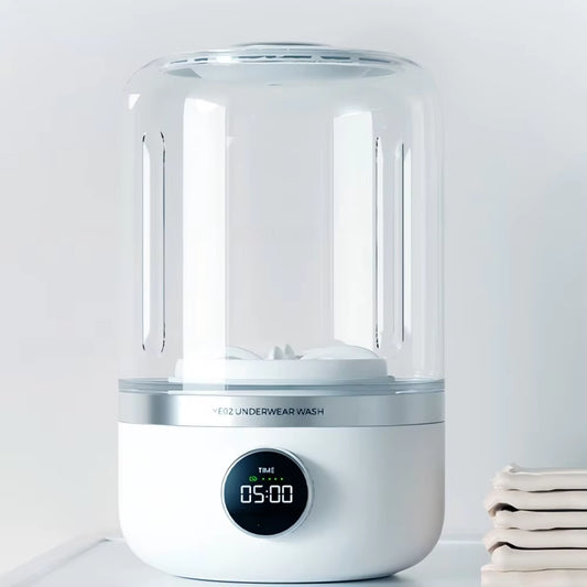 Wireless Washing Machine Portable Underwear Cleaner 1L Mini Socks Washing Machine Dehydratable Laundry Bucket